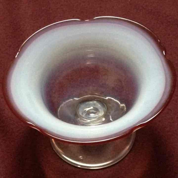 最終値引き大正ロマン〜昭和レトロ❗️ 手吹き 氷コップ ガラス アサガオ 縁赤