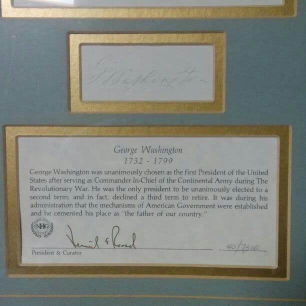ジョージ ワシントンのサイン