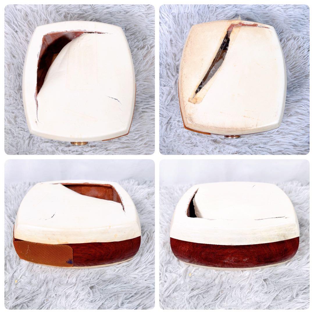 津軽三味線 紅木 太棹 東さわり　本皮 金細 二本溝 綾杉胴 現状品