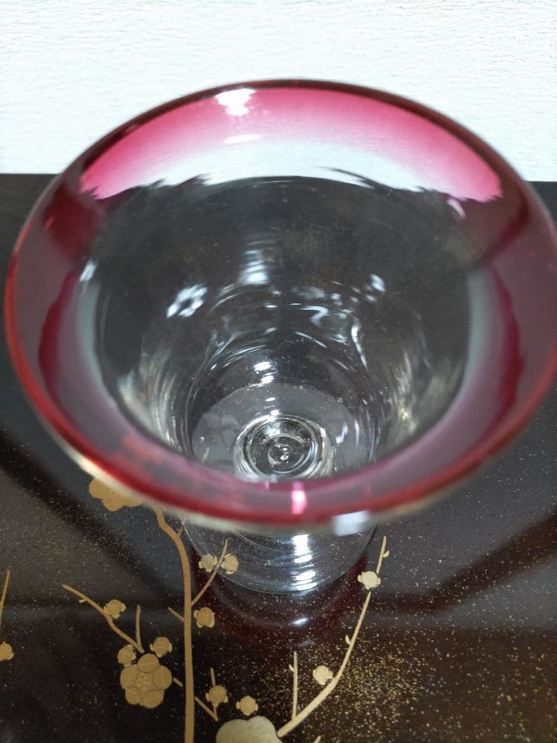 透明（すき）ガラス　赤べり