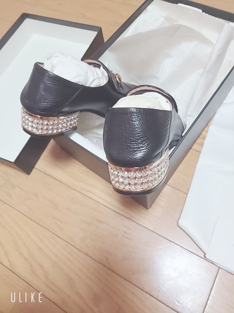 CUCCIグッチホースビットクリスタルローファー523097