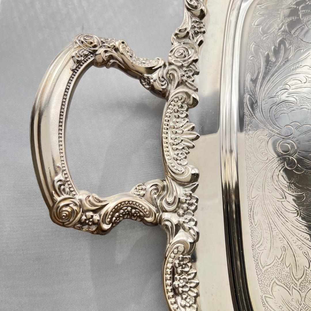 【ONEIDA】ギャラリートレー【シルバープレート】61cm ハンドル 大型