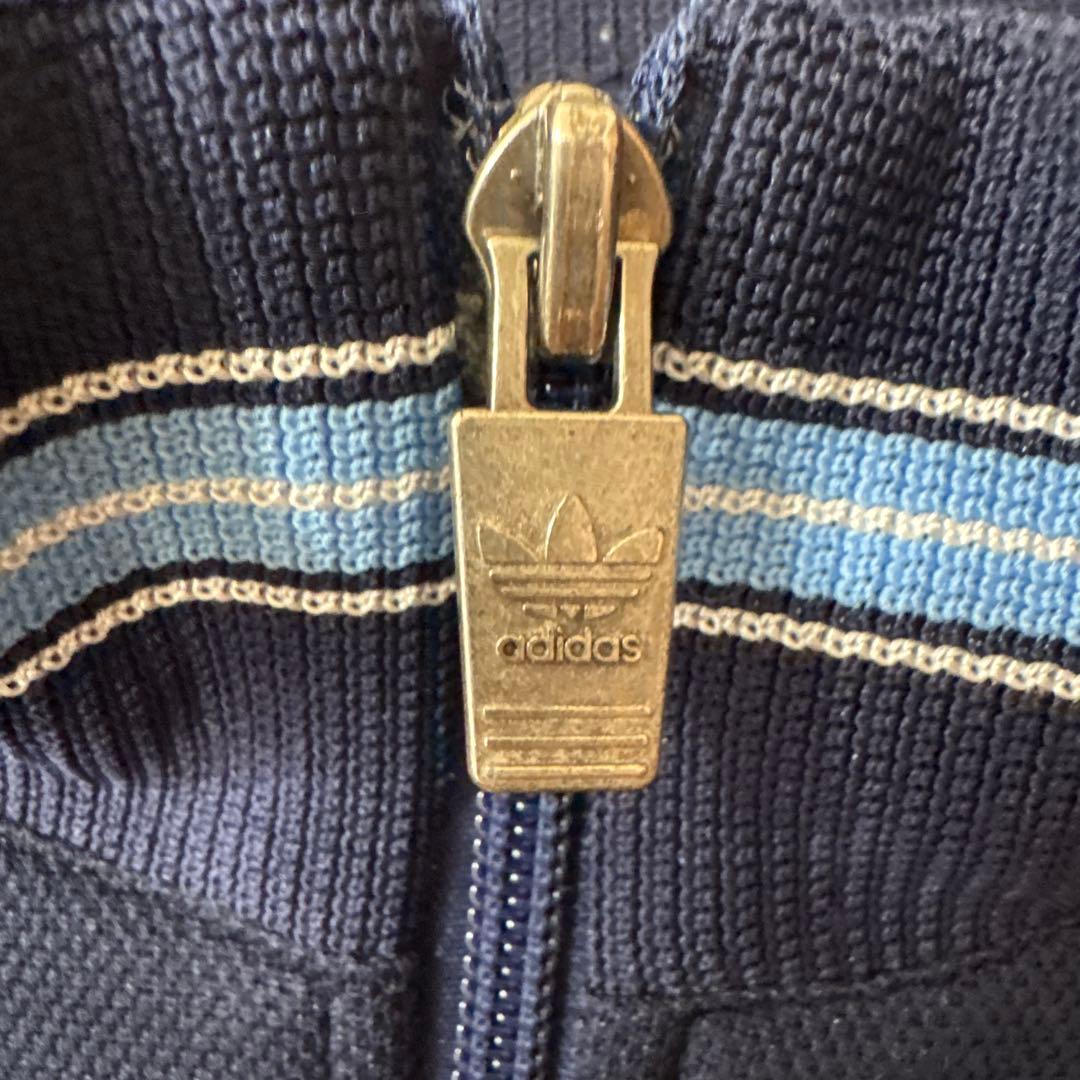 adidas アディダス 80s デサント製 ヴィンテージ ネイビー　ジャージ