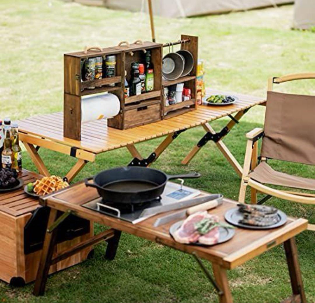 Naturehike 木製 多層収納 スパイスキャビネット BBQ 調味料ラック