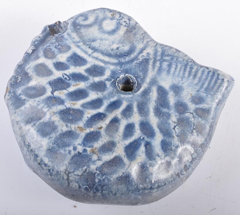 李朝　瑠璃釉　魚形水滴　V　R4752