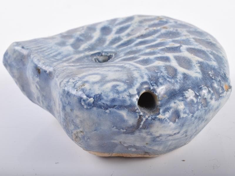 李朝　瑠璃釉　魚形水滴　V　R4752