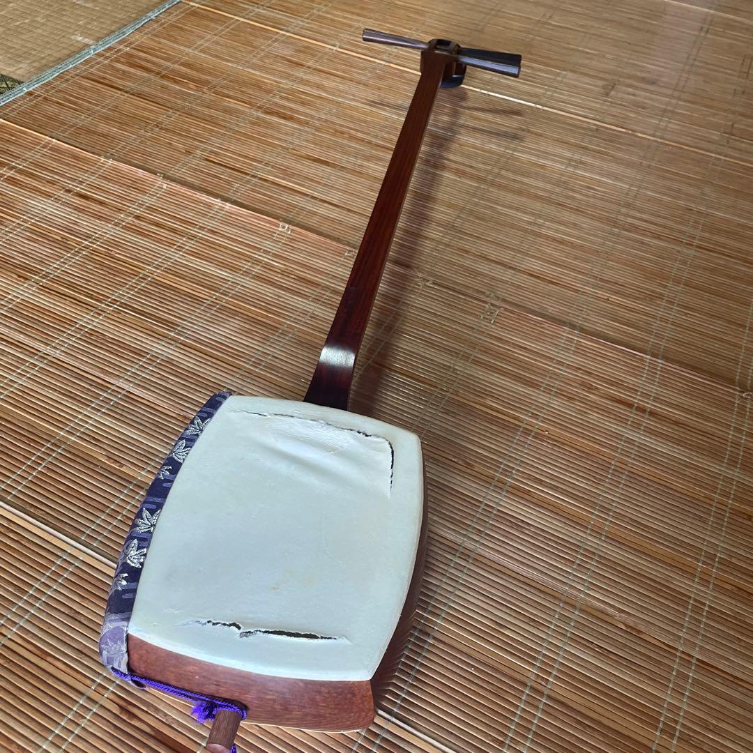 三味線本体 木製 破れあり