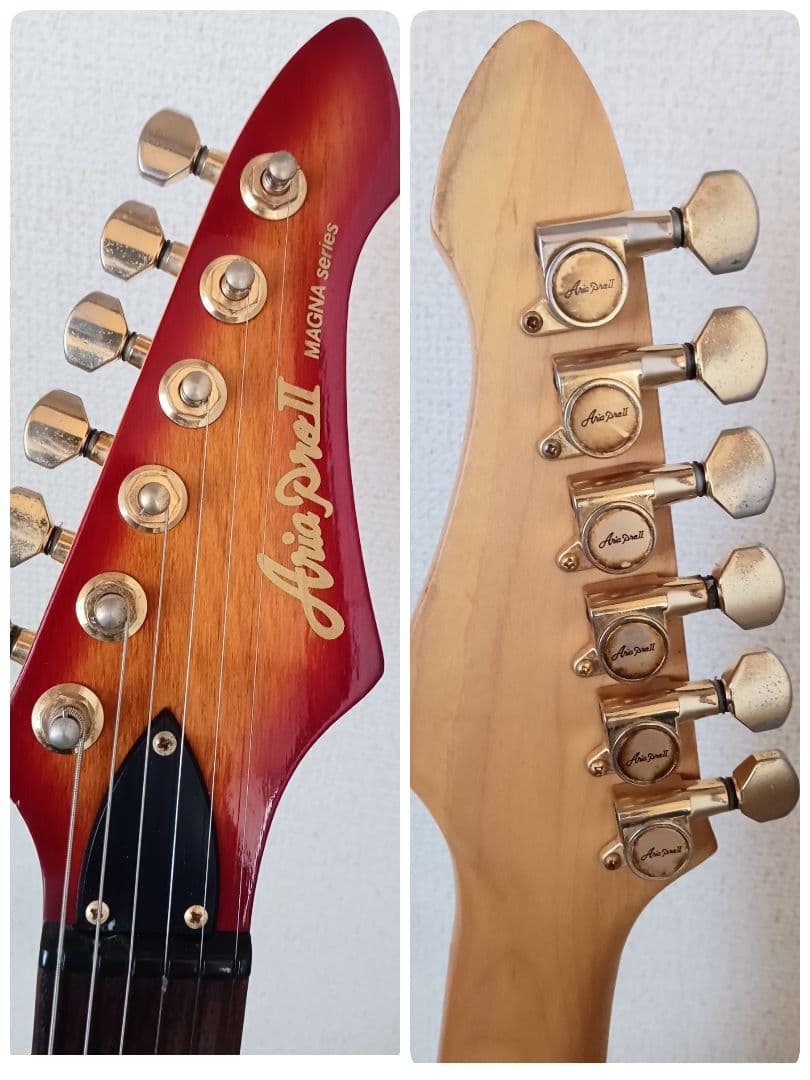 杢目 木目 クッキリ ゴールドパーツ ARIAPROⅡ SSH エレキギター