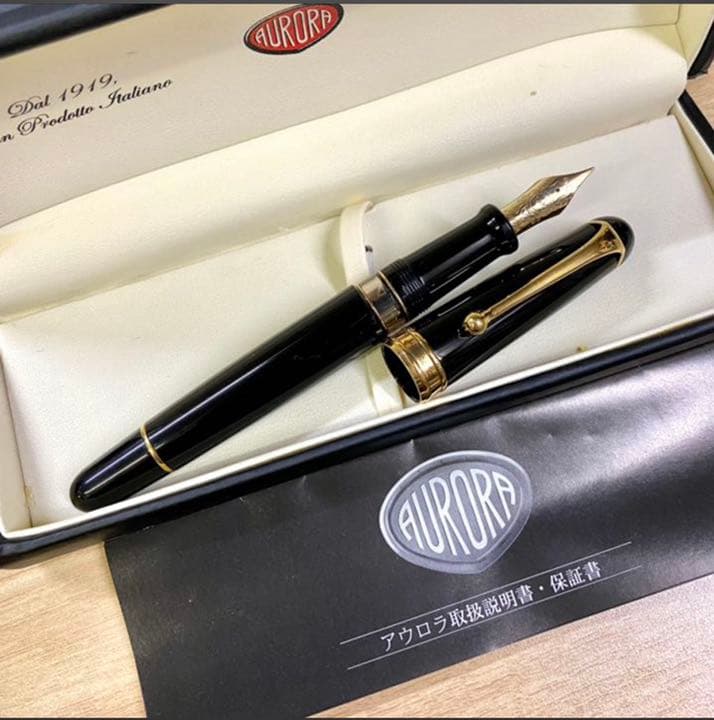 AURORA アウロラ 万年筆 88 オールブラック 14K F