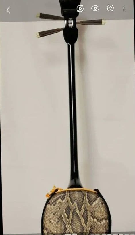 三線　サンシン本体　本皮　 金色装飾付き