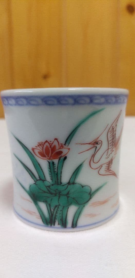 最終値下げ　真葛香斎作　倣南京蓮鷺蓋置