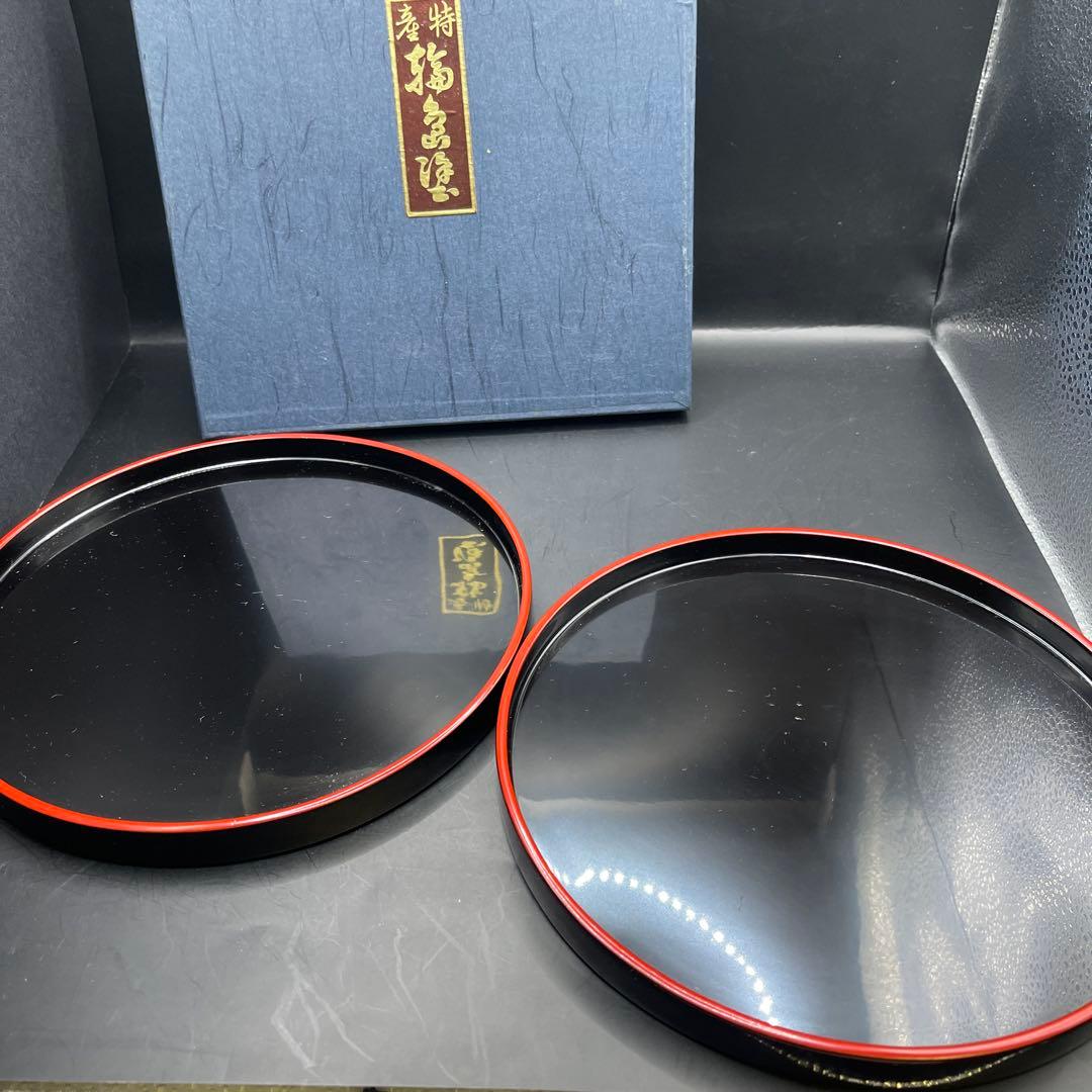 輪島塗　丸盆　5枚セット