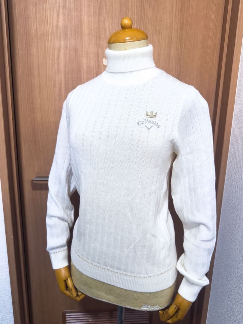 ３点セット【新品】キャロウェイ ホワイト フリース ニット スカート ハイネック