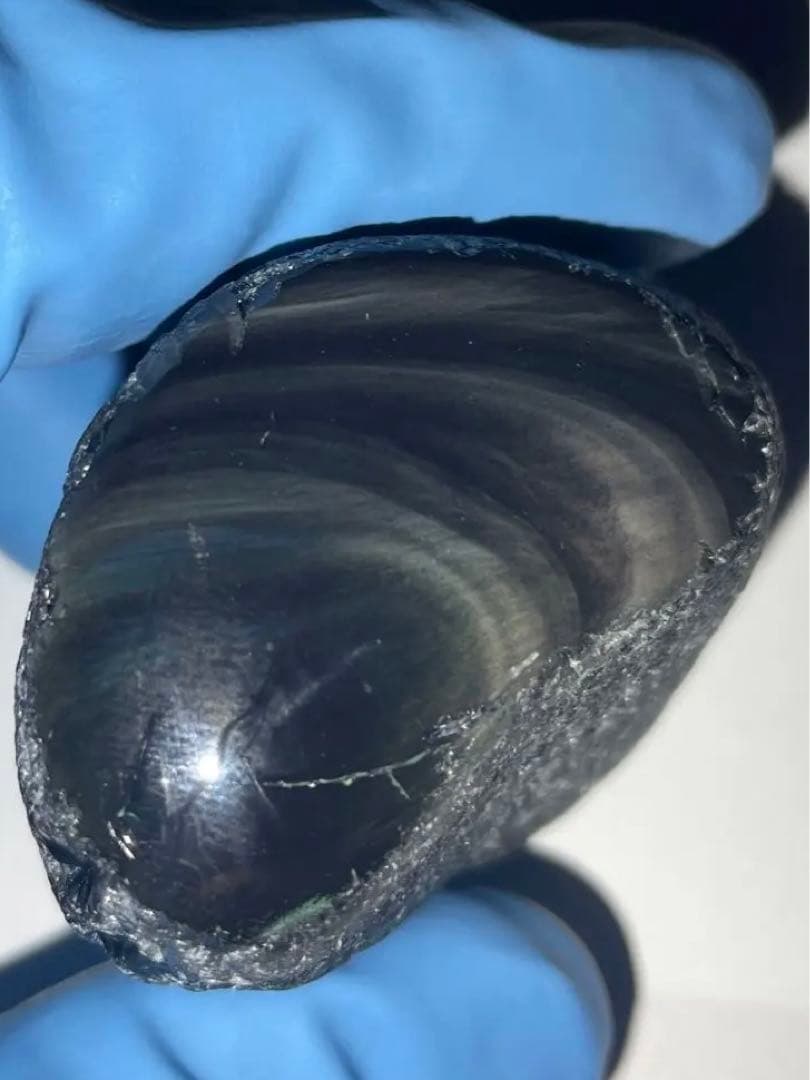 研磨品　十勝石玲瓏　虹　レインボーオブシディアン