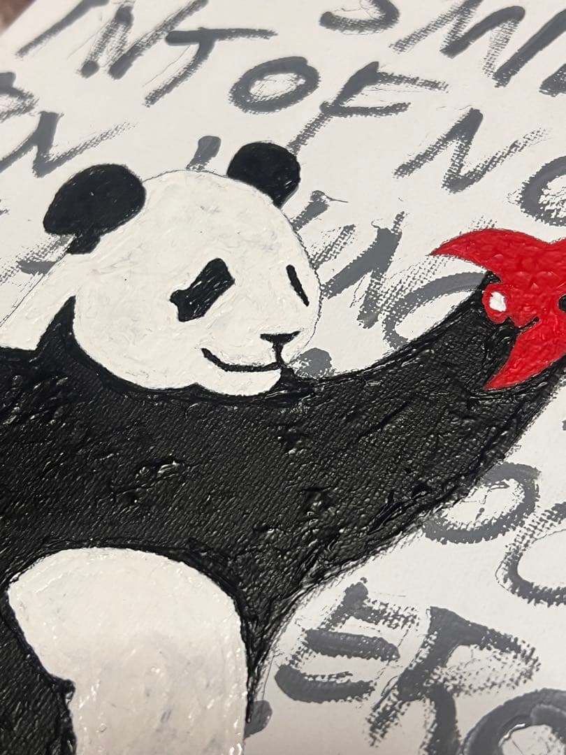 【原画一点物】パンダ×ロケット F4｜NO WARNING　ストリートアート