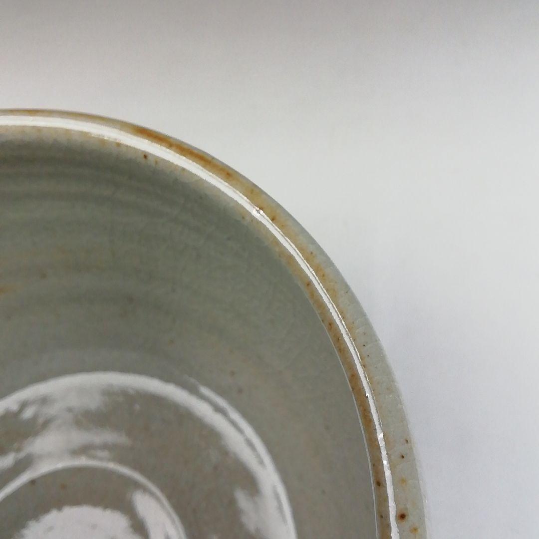 Ｔ２１　茶碗　『三島茶碗』『御題　葉』『田沼春二作』　共箱　抹茶碗　茶道具