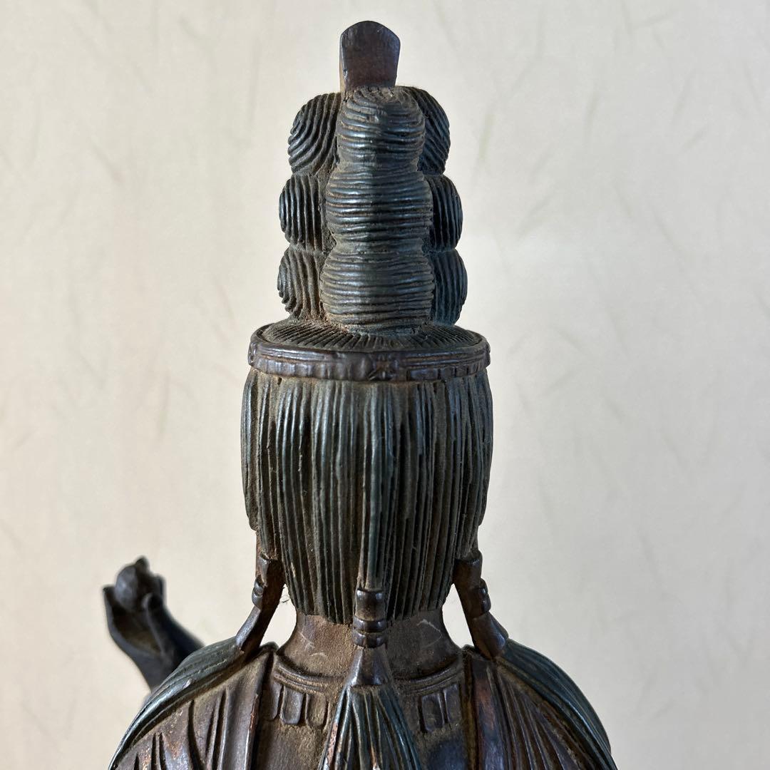 【骨董品】　大型　聖観音菩薩像　62センチ　木彫り　仏像