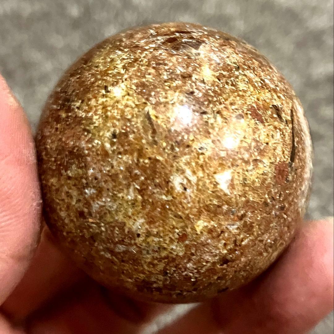 ゴールドルチルクォーツ　丸玉　スフィア　2点　金針水晶　パワーストーン