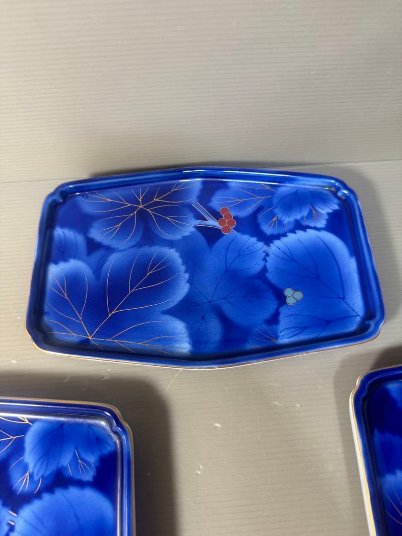 2525 深川製磁　葡萄瑠璃　大皿　5客　20cm