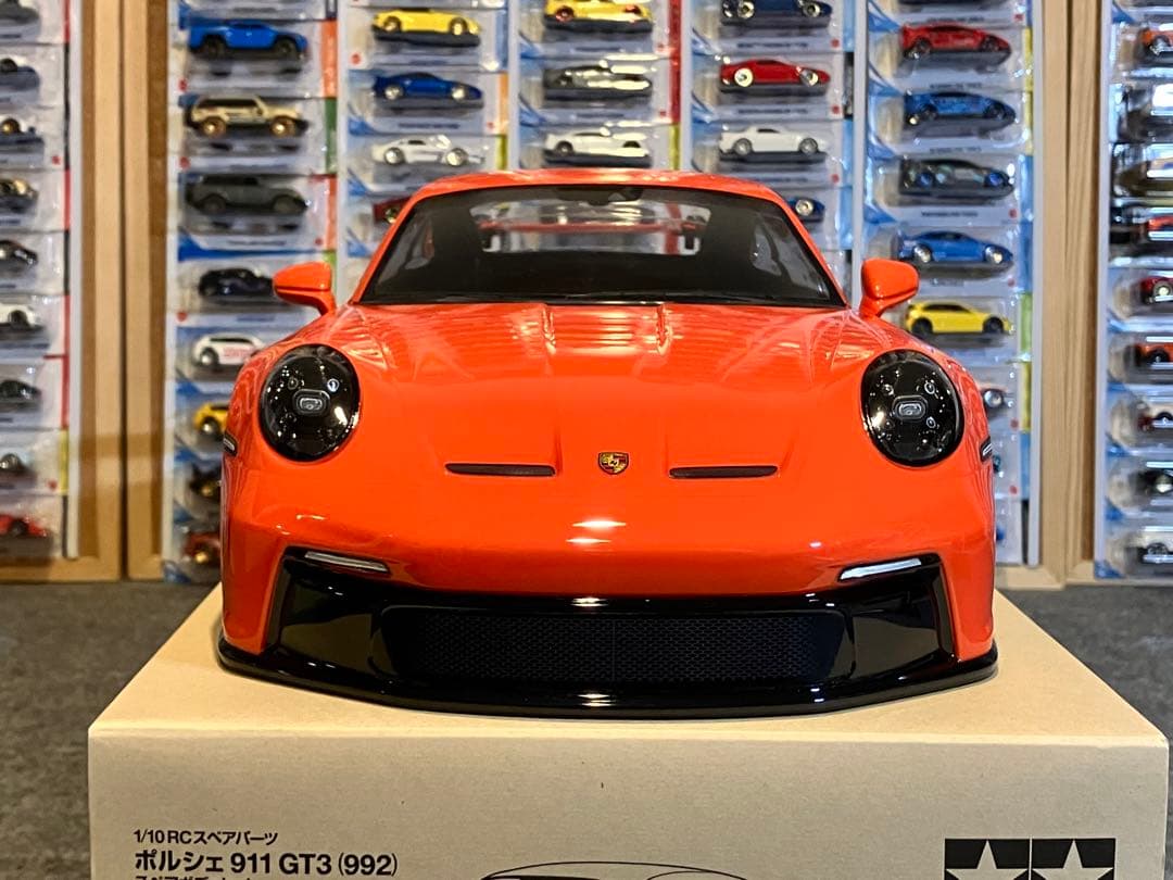 タミヤ ラジコンRCポルシェ911 GT3（992）塗装済スペアボディ オレンジ
