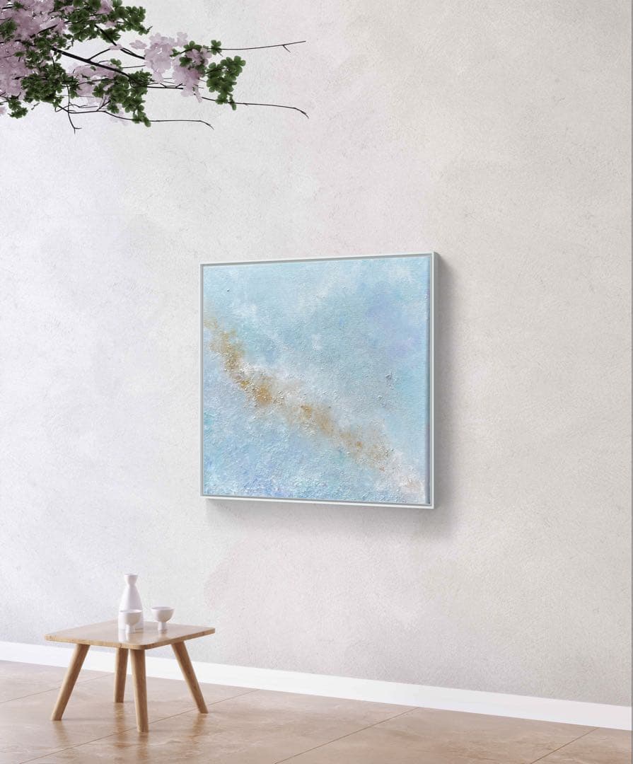 原画/額装済み/和風/禅/アート/抽象画/モダン/ホテル/ゴールド/紫陽花/紫