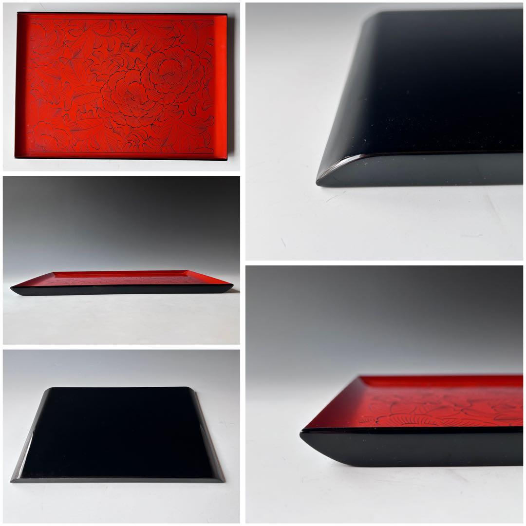 輪島塗　花紋　テーブル膳　五客組　漆器　懐石盆　おもてなし　食器　和食膳