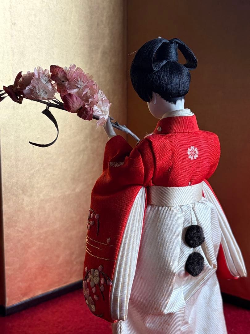 桜持ち稚児人形 京都 丸平 橋本幸三郎製 昭和初期　　　　　雛人形 雛かざり