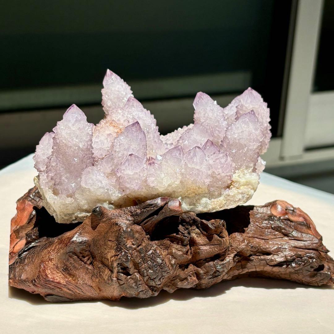 激レア　スピリットクォーツ　カクタスアメジスト原石  サボテン水晶　一点物