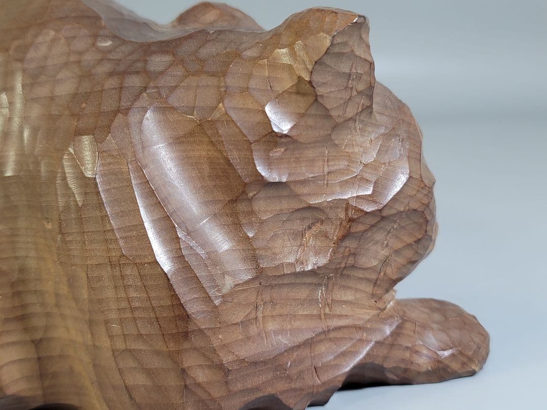 DT539 眠り猫 木彫 置物