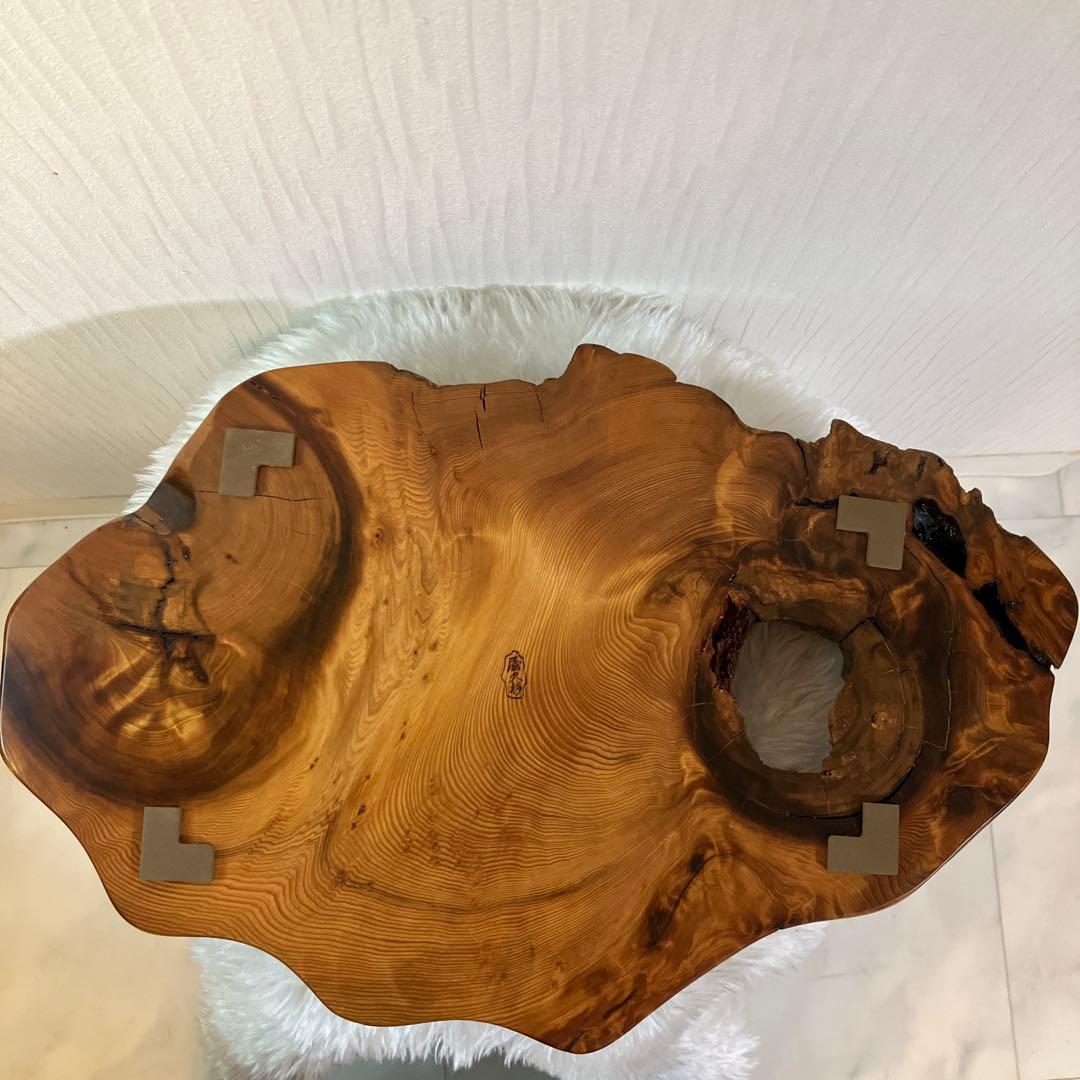 希少品　屋久杉飾り台　一枚板　屋久杉　置台　屋久杉工芸品　世界遺産　花台　刻印有