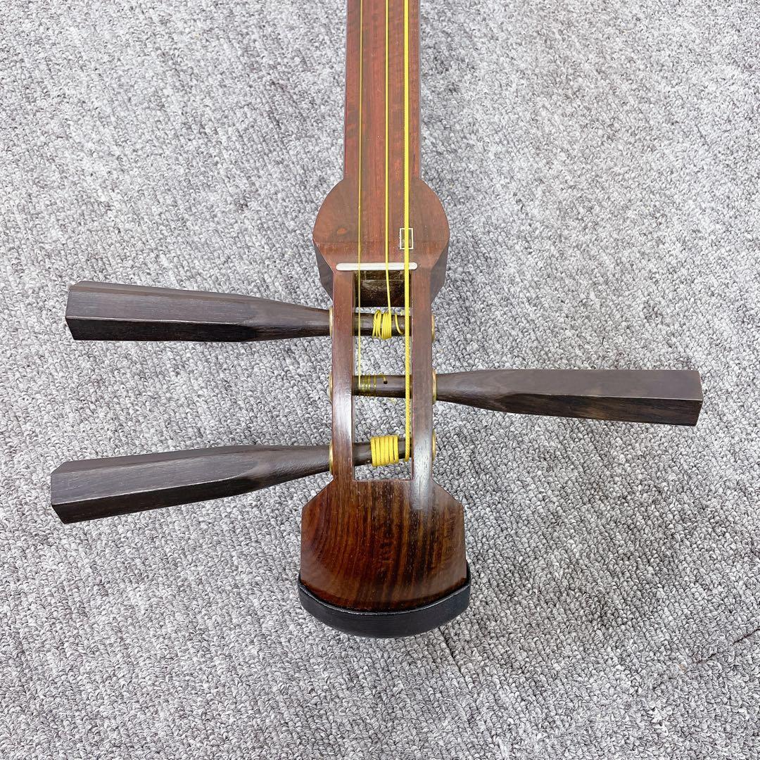 三味線 紅木 中棹 綾杉彫り 東さわり 一本溝 和楽器