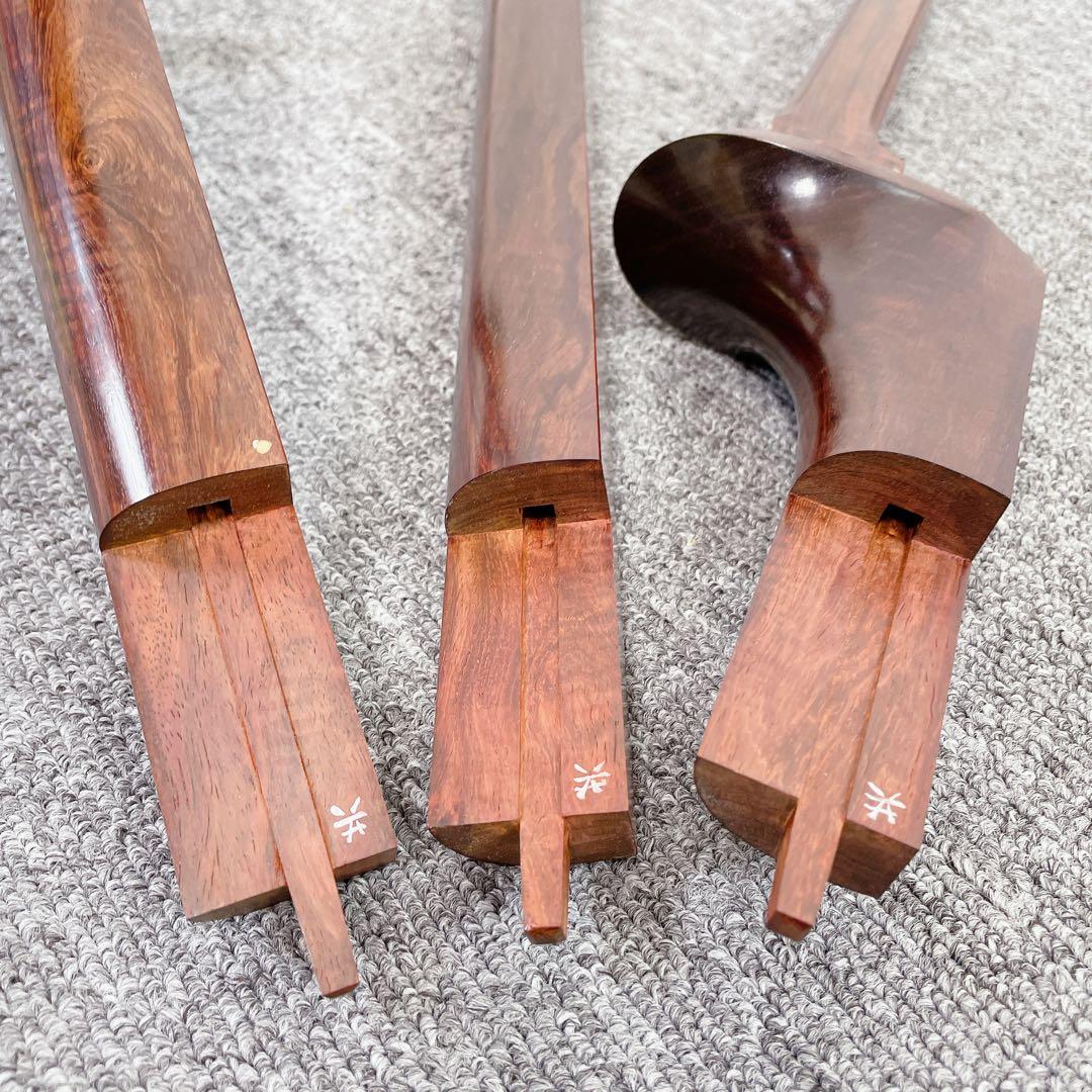 三味線 紅木 中棹 綾杉彫り 東さわり 一本溝 和楽器