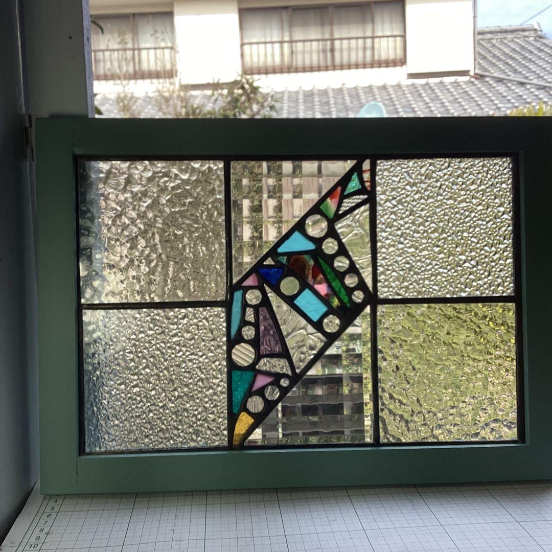 ステンドグラスパネル住宅用　格子モザイクP2️⃣(1432)