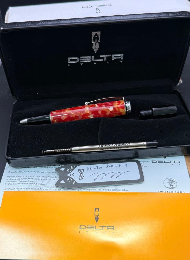 DELTA ボールペン Old Napoli レッドレジン　美品