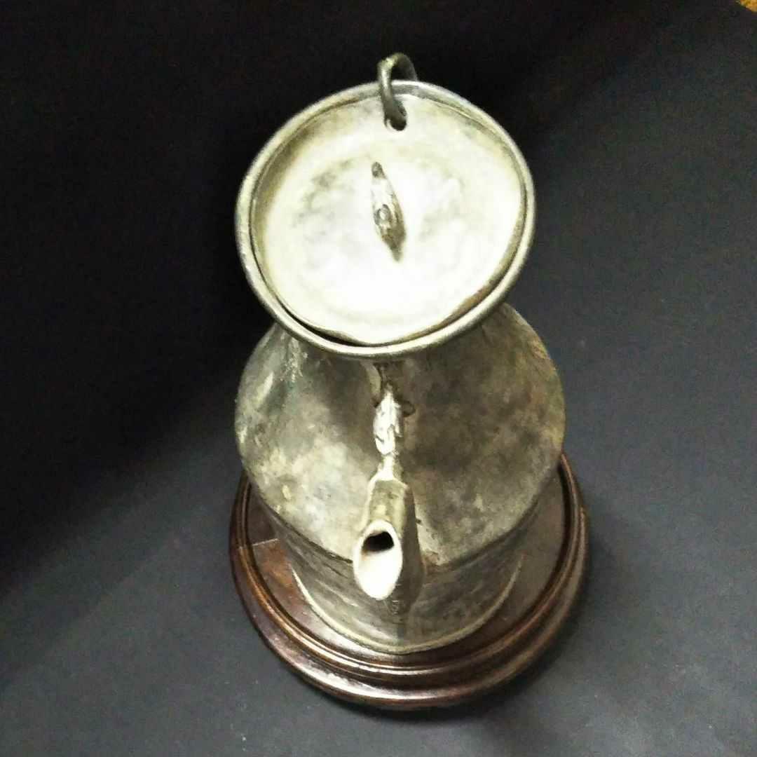 ※中国古美術/古錫魚飾蓋付水柱/清代/