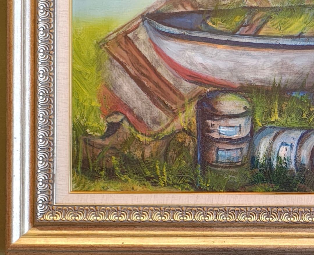 F12号 シルバー×ゴールド 額縁 ※油絵付き