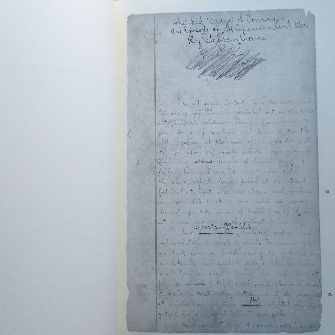 洋書 クレイン Red Badge of Courage 直筆原稿ファクシミリ