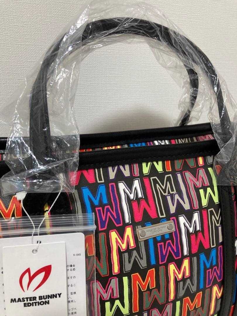 新品 パーリーゲイツ マスターバニー 総柄プリント カートバッグ 黒 兼用モデル