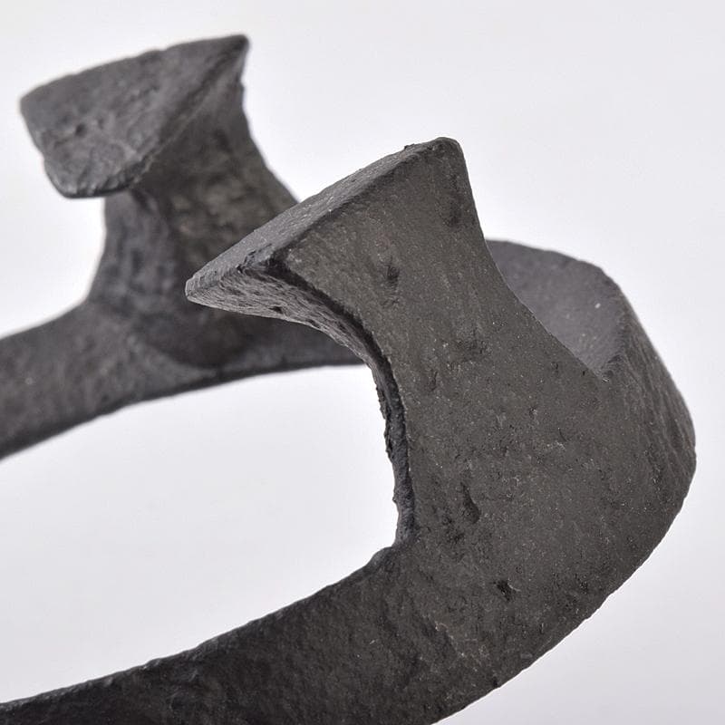 茶道具　釜師　畠春斎作　細川家伝来　五徳　蓋置　共布共箱　V　R8840