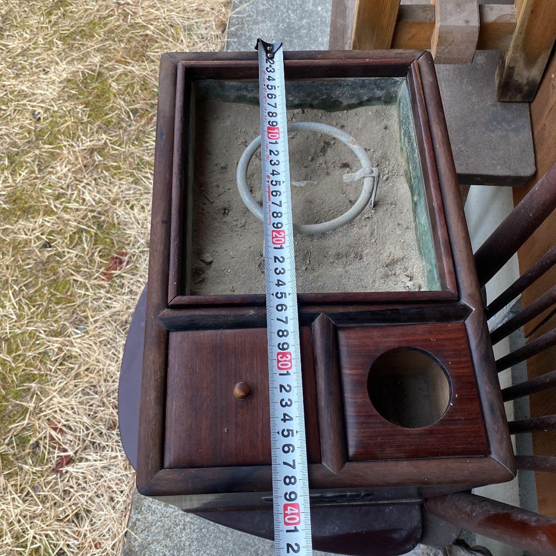 長火鉢　箱火鉢　小型　アンティーク　煙管　骨董