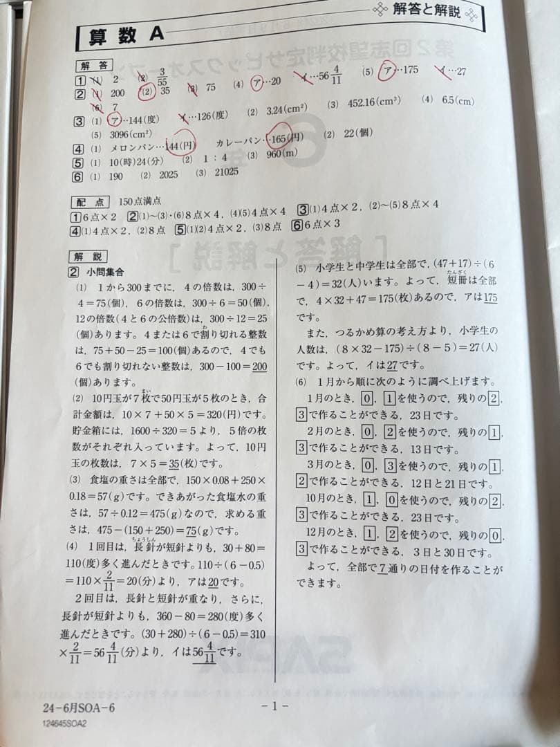 SAPIX サピックス 最新6年生2024 2025 一年間分テスト