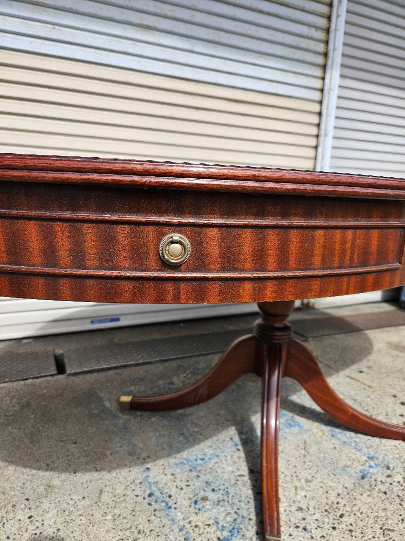 アンティーク マホガニー製 エクステンションテーブル 拡張 ドラムテーブル