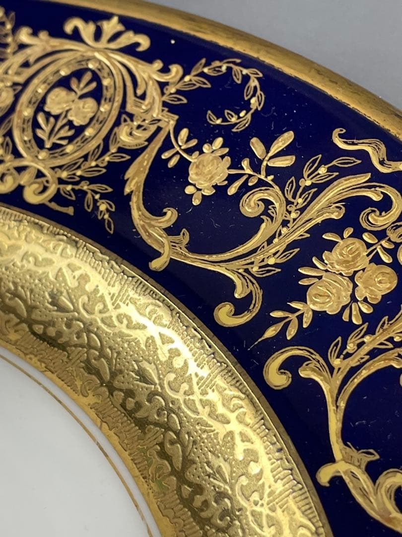 【大型】リモージュ ２６．８㎝ アーレンフェルト 大皿 金盛り 金彩 フランス