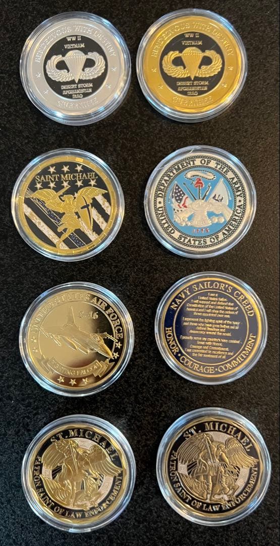 アメリカ軍　米軍　空挺　レンジャー　　特殊部隊等のチャレンジ８枚セット