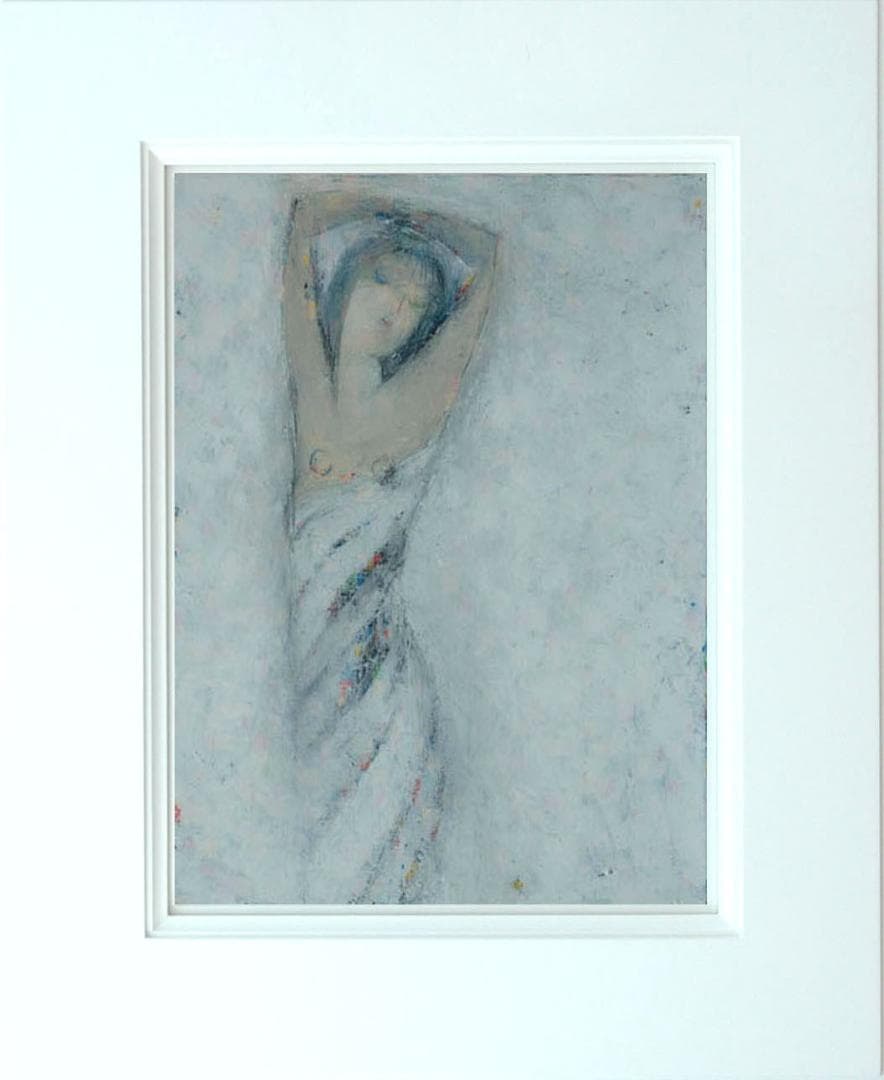 油絵 菅家令子 絵 絵画 インテリア 額付(黒) F6-080912 人物 女性