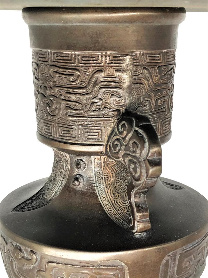 【 薄端 骨董品 】　中国古代青銅器文　旧家初出し　　　　M0923A
