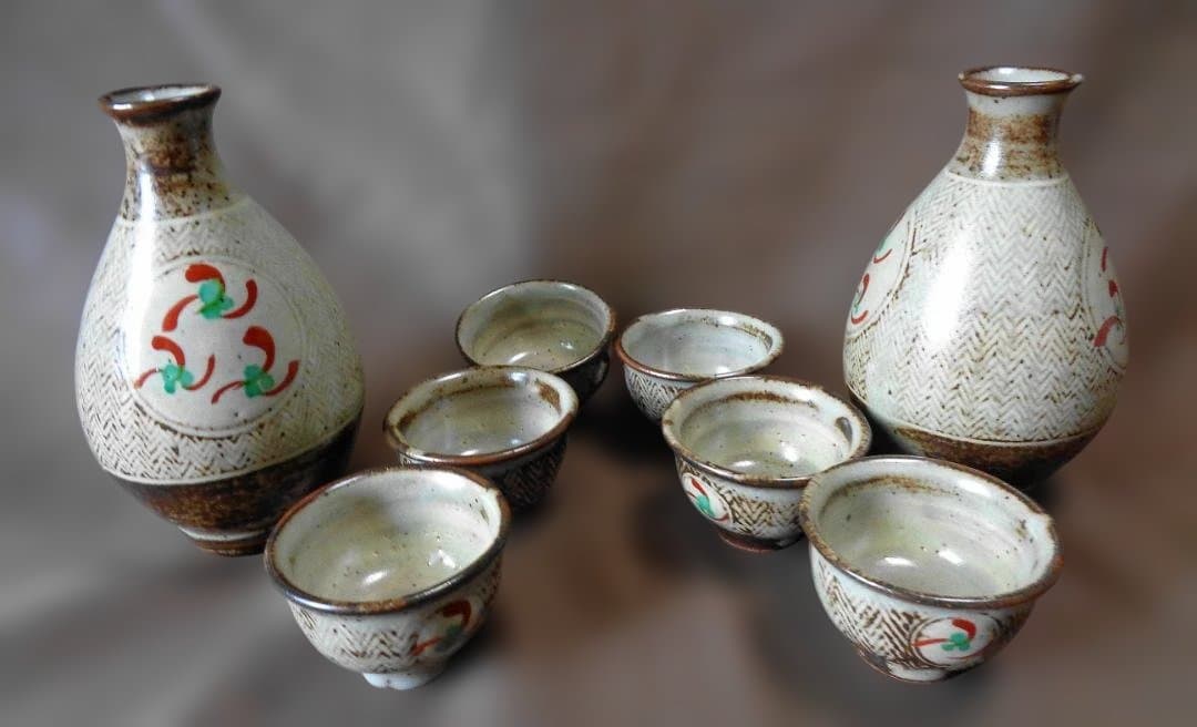 益子焼　島岡達三　酒器セット　8品