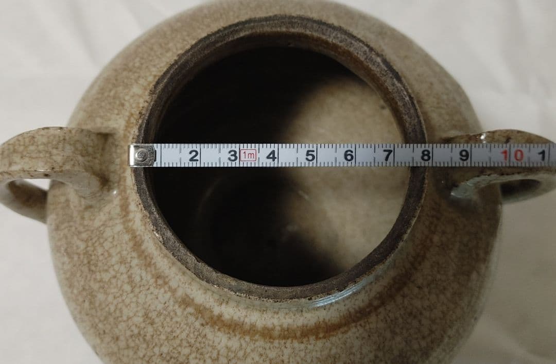 灰釉双耳壺、中国、古瀬戸、李朝？