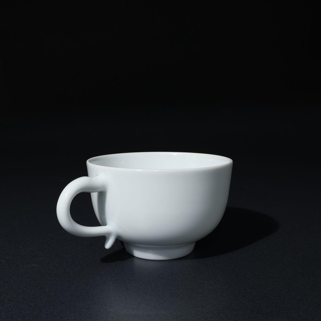 人間国宝　井上萬二　白磁紅茶碗５客　共箱　白無地　R1462ラ