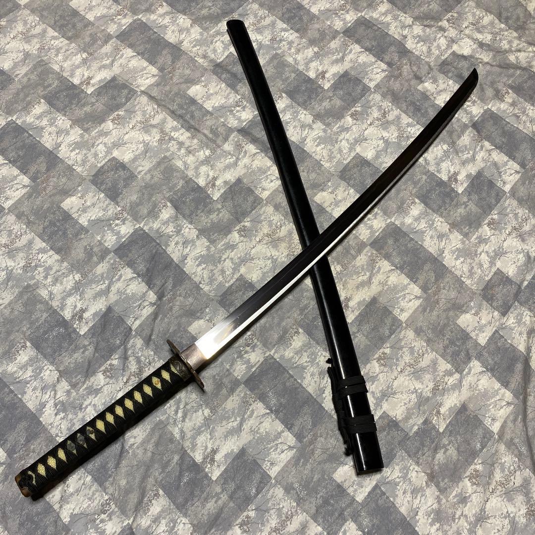 模造刀大刀 黒柄 扇鉄丸鍔 黒鞘